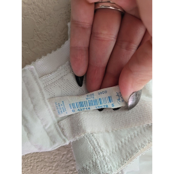 Playtex 18 Hour White Pointy Cup Full Coverage Wire Free T-Shirt Bra Size 38DD - Picture 6 of 6